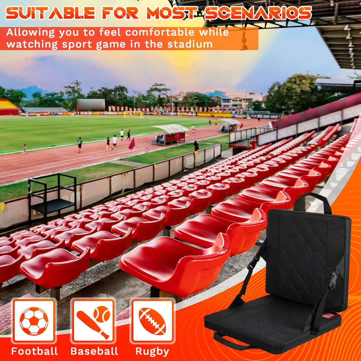 2 Pcs Portable Heated Seat Cushion 3 Level Adjustable Foldable H45928