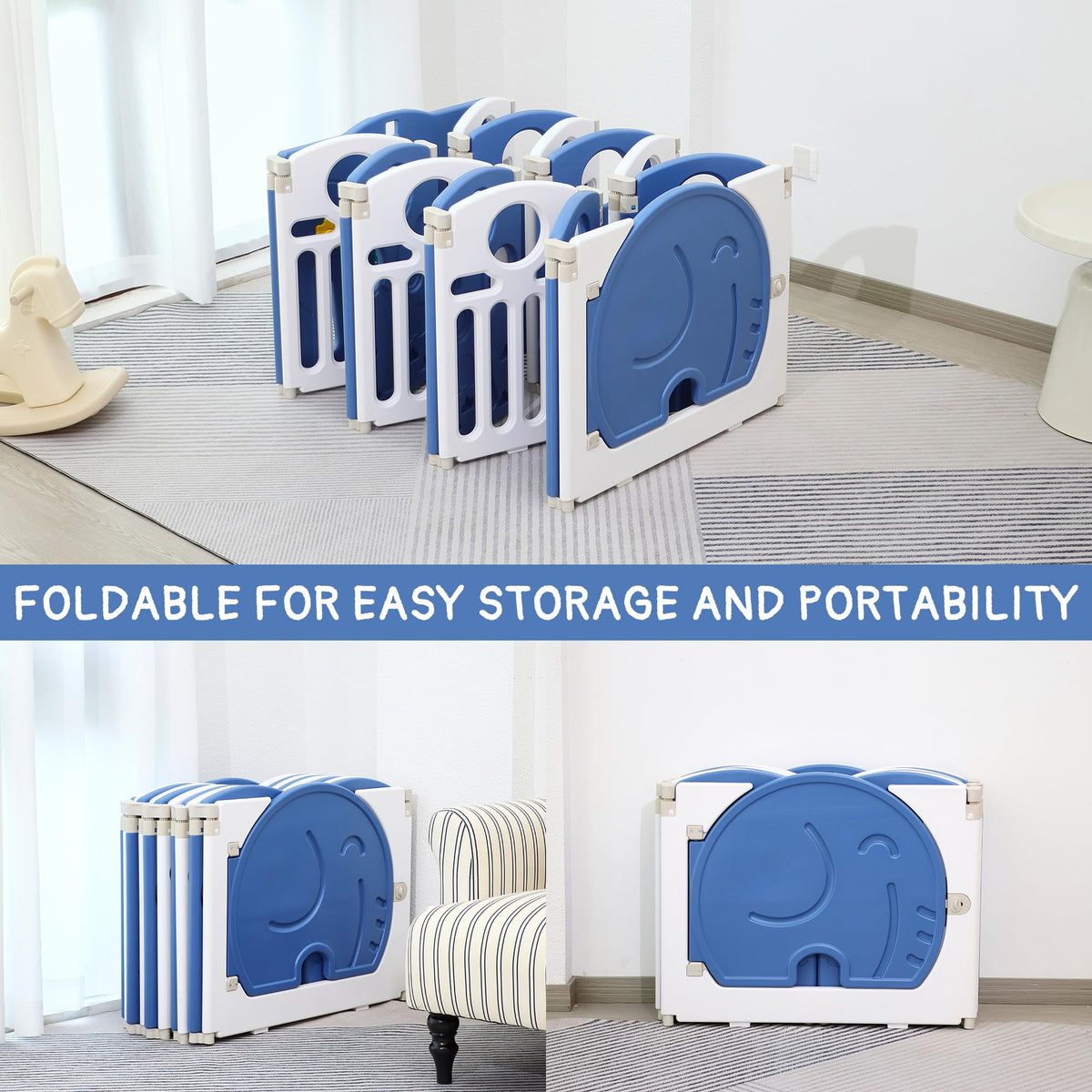 18-Panel Foldable Baby Playpen Y63447