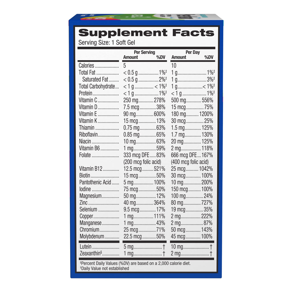 Multivitamin Eye Vitamins 100 Softgels T7941