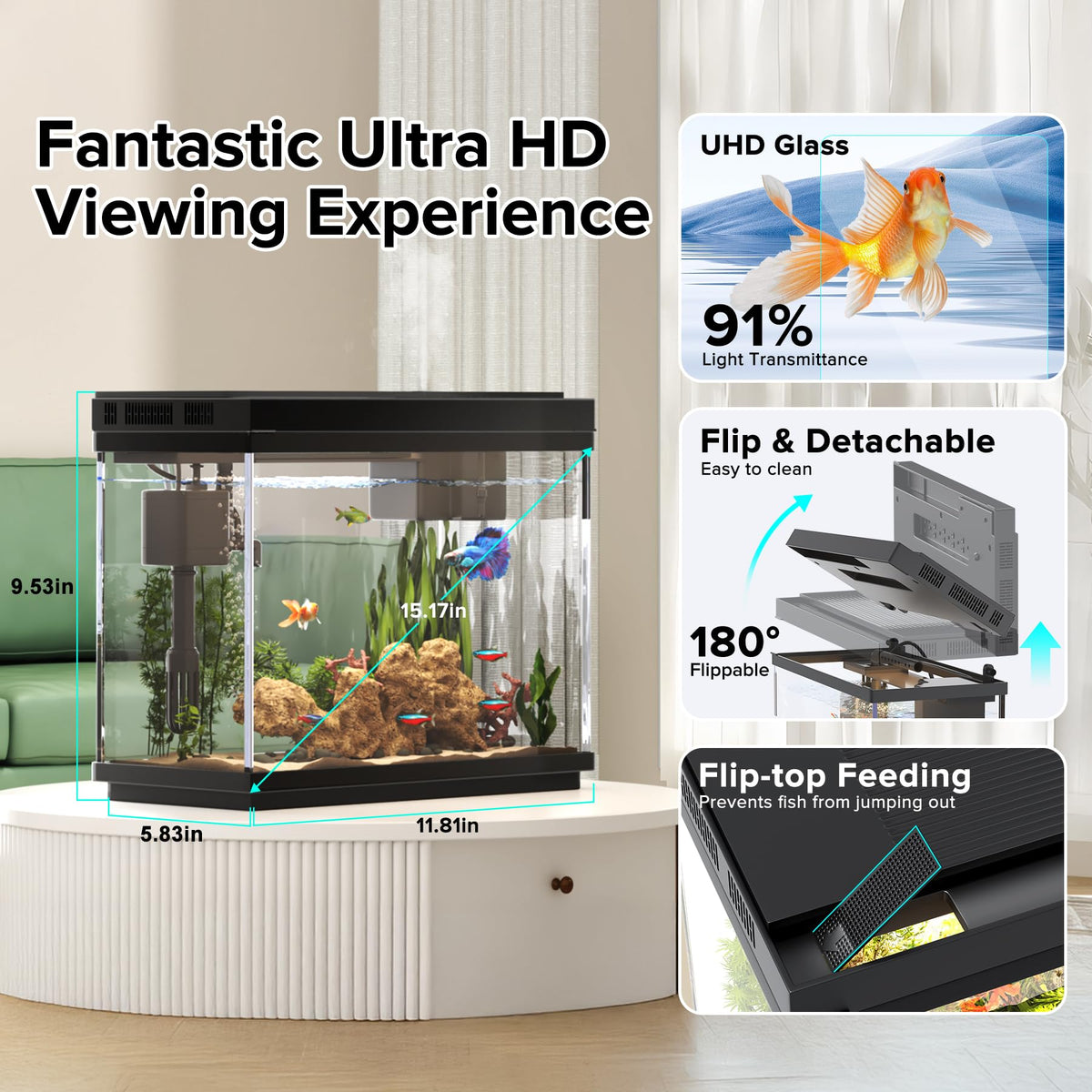 2.4-Gallon Aquarium Starter Kit with Quiet Pump T85821