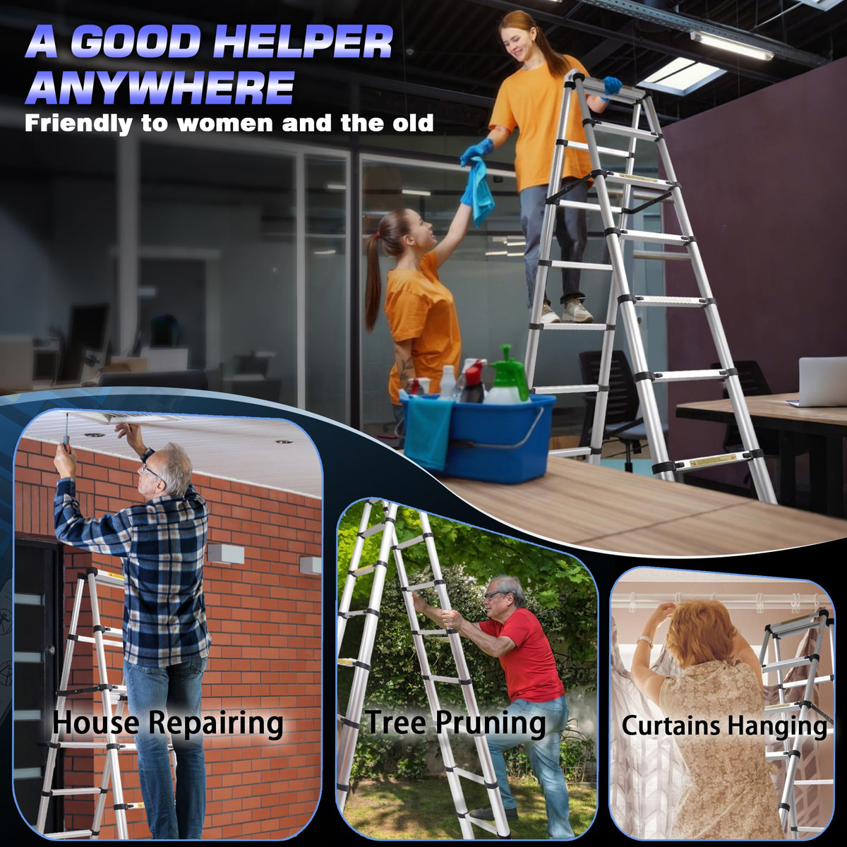 8.53 FT Aluminum Telescoping Ladder T117