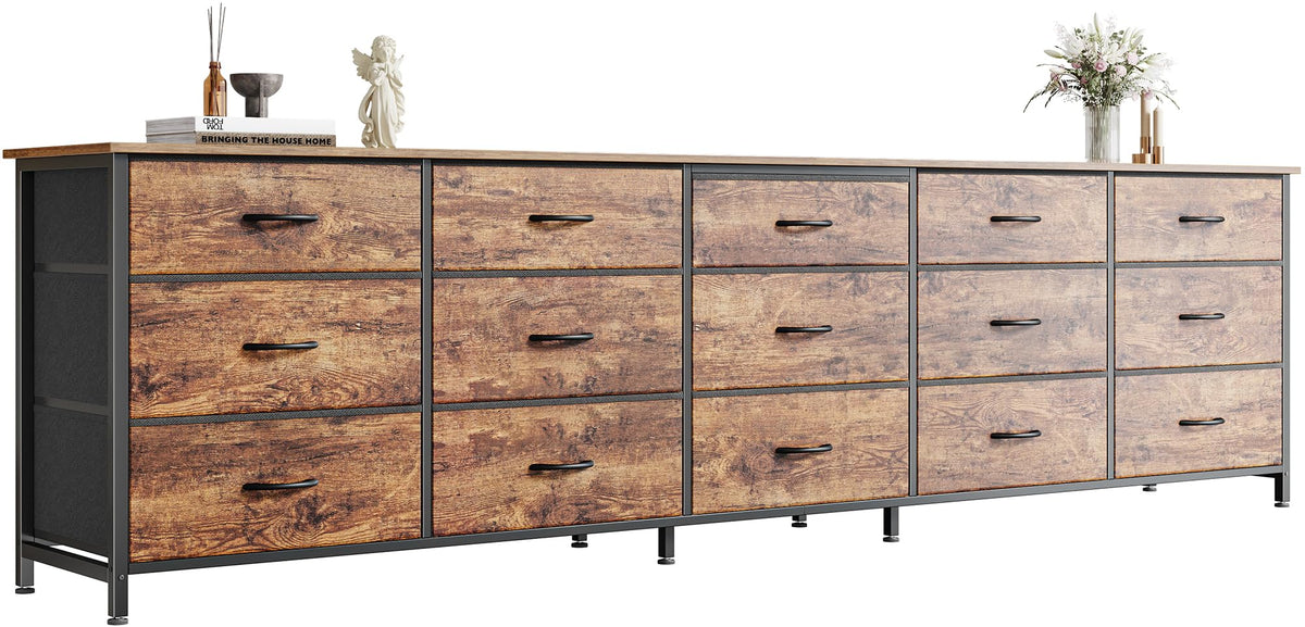78.7 inch 15 Drawer Fabric Dresser N64855