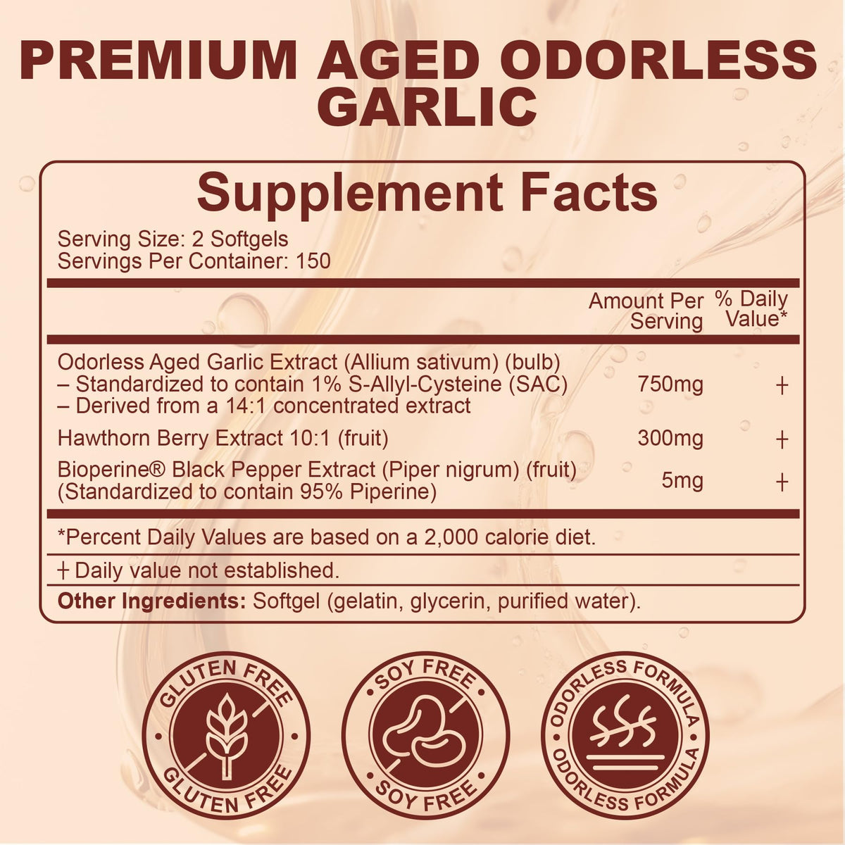 Aged Garlic Extract 750mg Softgels A93258