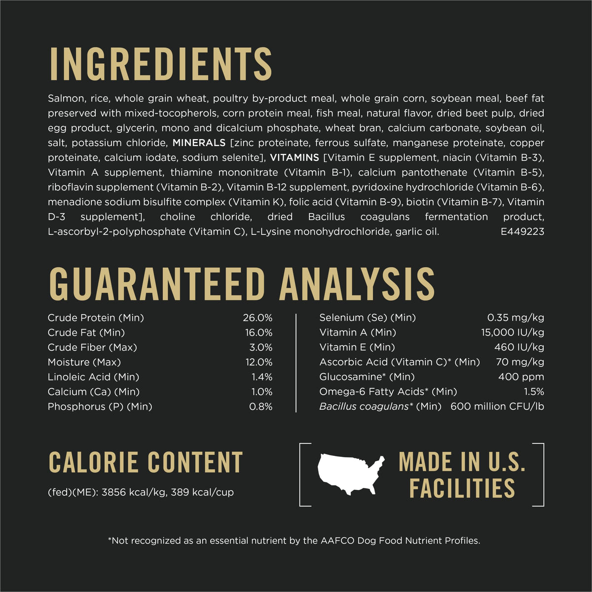 Salmon and Rice Dry Dog Food with Probiotics 15 lb H99999