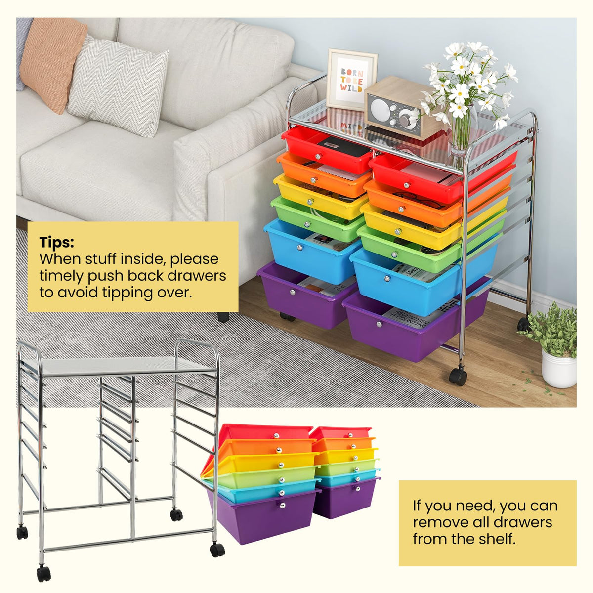 12 Drawer Rolling Storage Cart S364982
