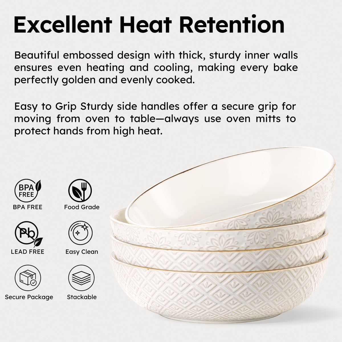 36 oz Set of 4 Ceramic Pasta Bowl T50920