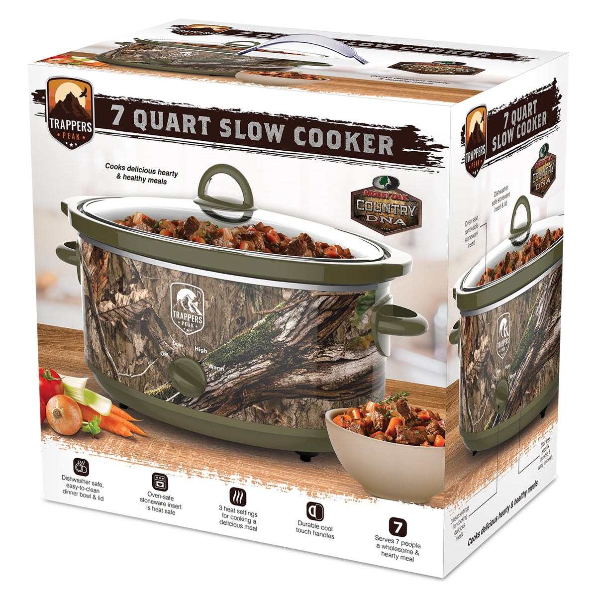7 Quart Oval Slow Cooker Pot with Heat Settings J71874