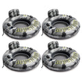 Inflatable Floating Water Tube Raft with Cup Holders, 4 Pack X8241