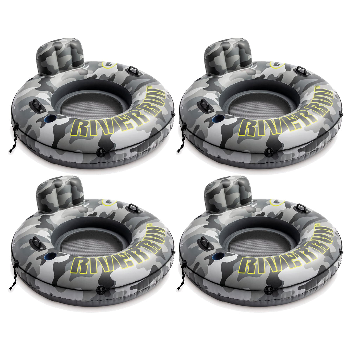 Inflatable Floating Water Tube Raft with Cup Holders, 4 Pack X8241