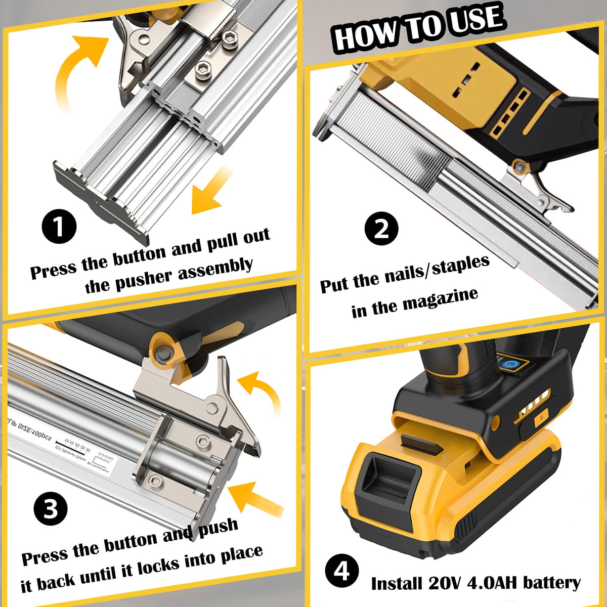 18 Gauge 2 in 1 Cordless Brad Nailer Staple Gun U8900