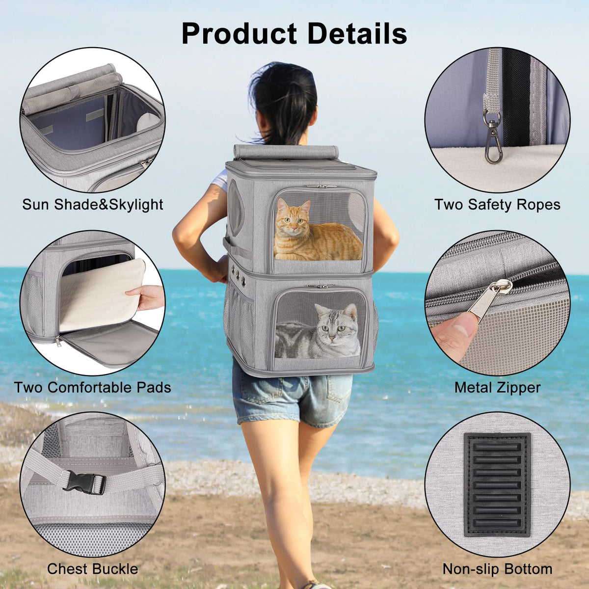 Extra Large Double Pet Carrier Backpack W4535