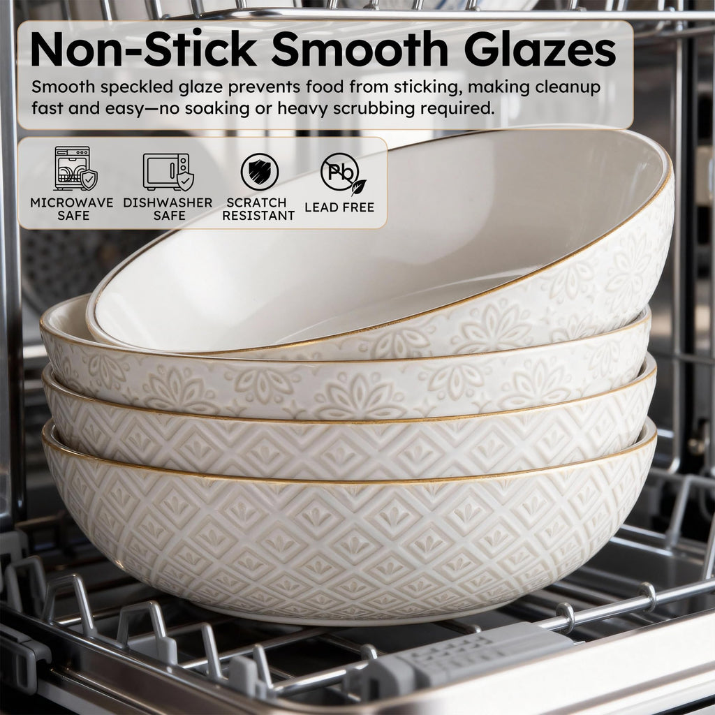 36 oz Set of 4 Ceramic Pasta Bowl T50920