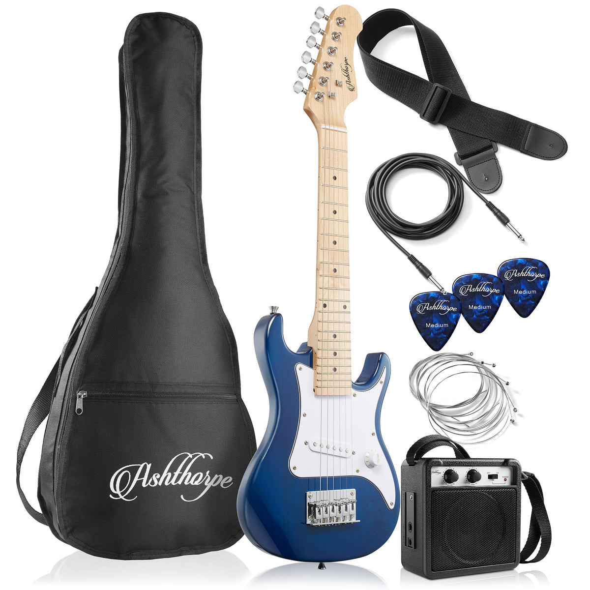 30-inch Kids Electric Guitar Beginner Kit with Amplifier, Blue S8935