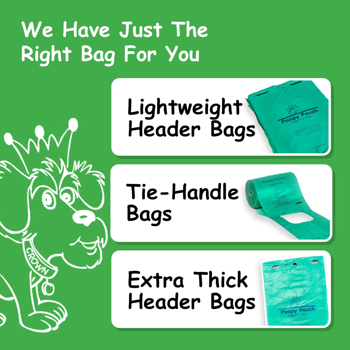 2,000pcs 8"x13" Green Pet Waste Bags F66529