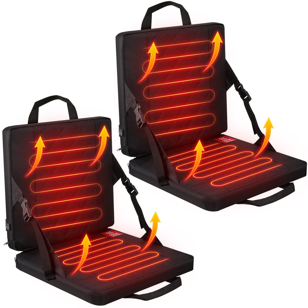 2 Pcs Portable Heated Seat Cushion 3 Level Adjustable Foldable H45928