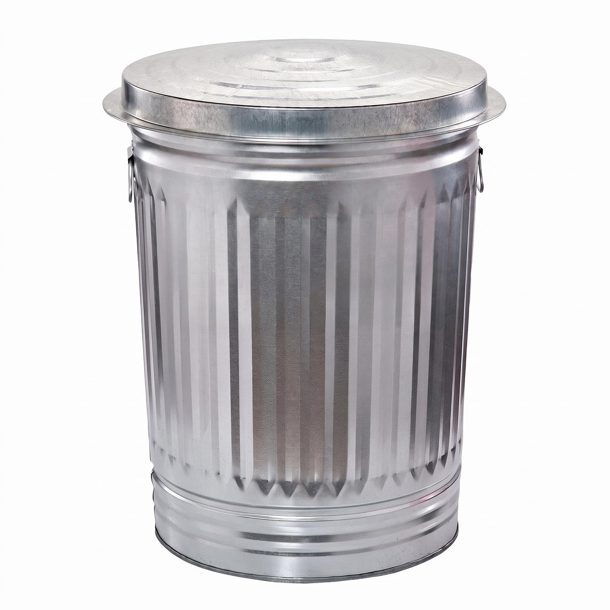 31 Gallon Galvanized Steel Trash Can with Locking Lid F430