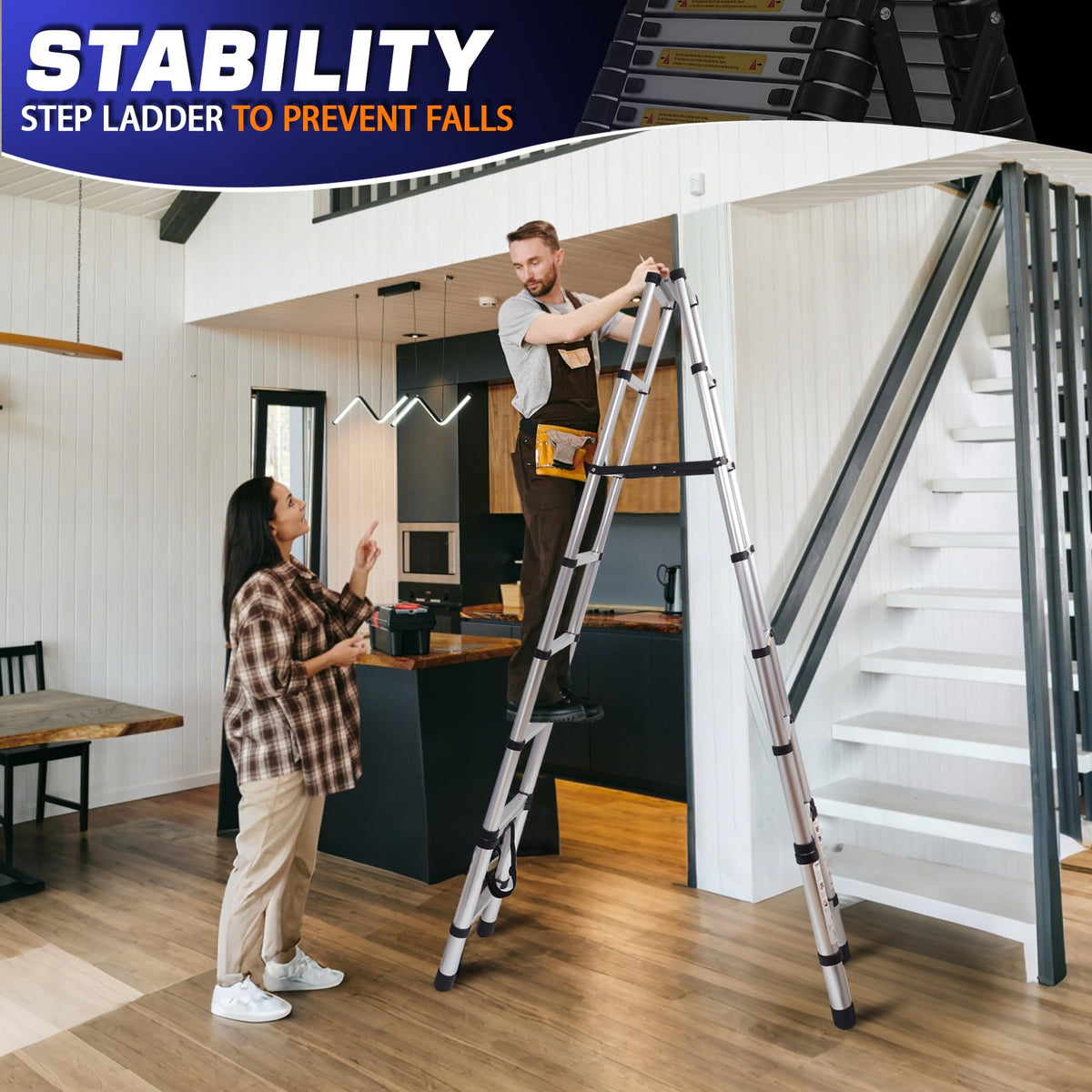 8.53 FT Aluminum Telescoping Ladder T117