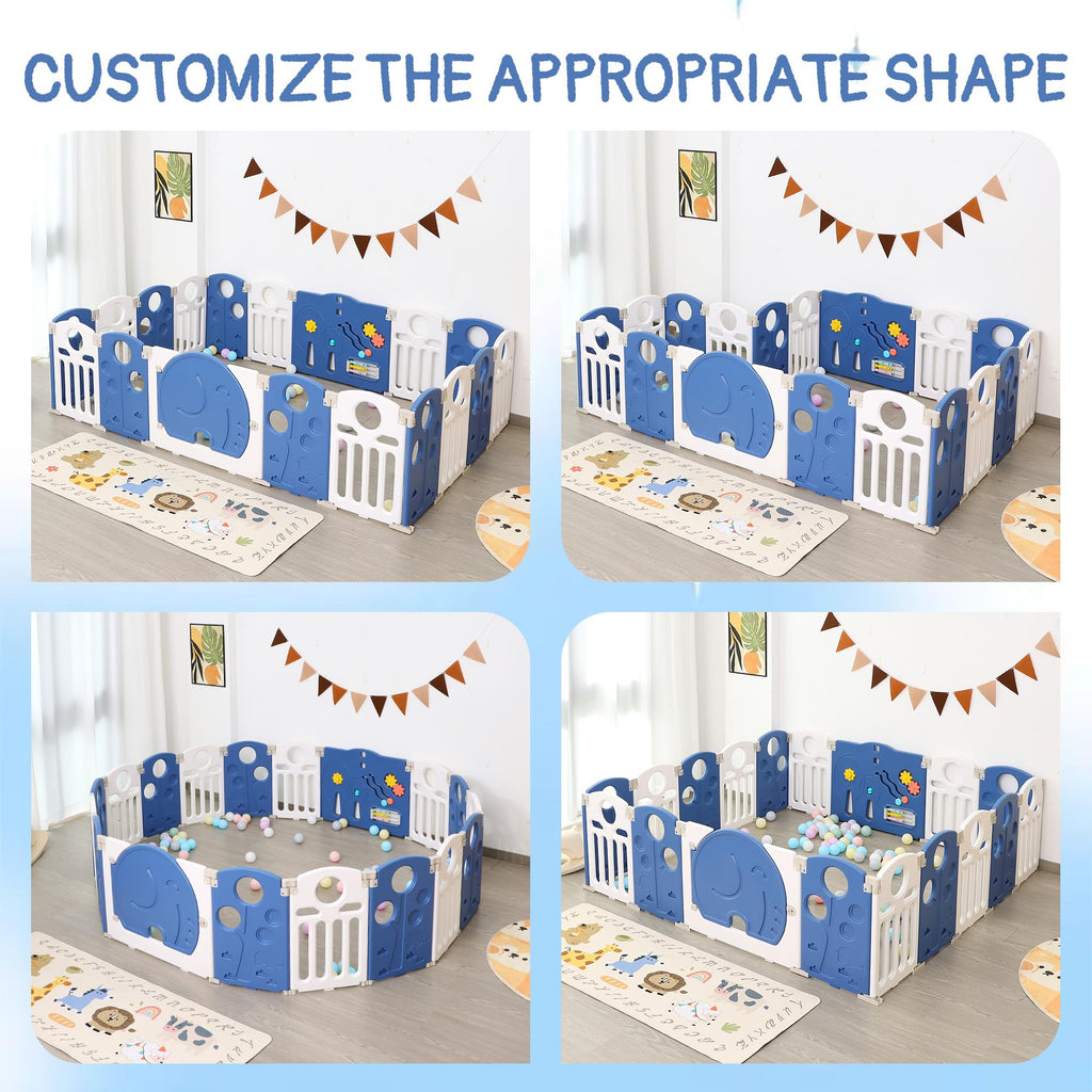 18-Panel Foldable Baby Playpen Y63447