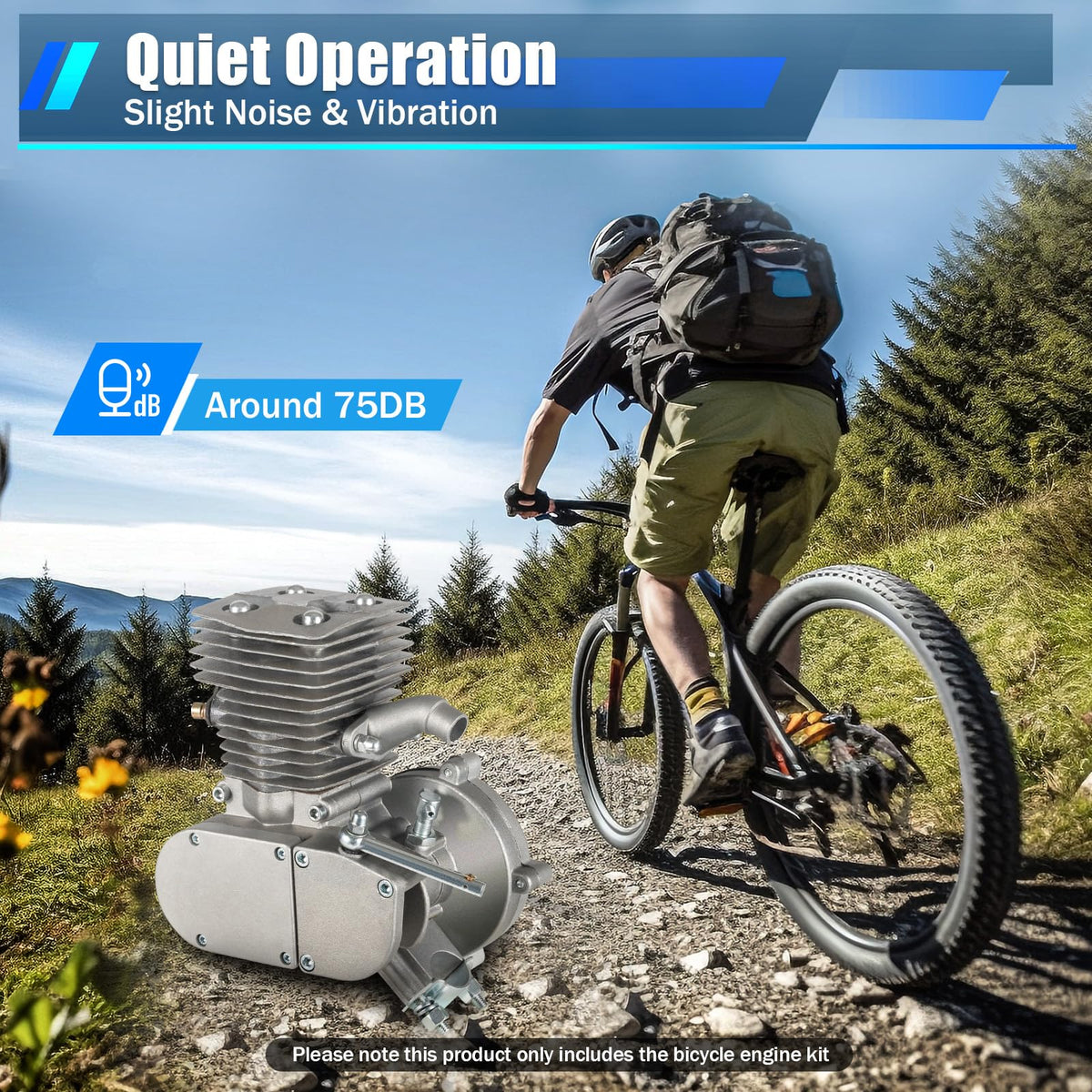 2-Stroke 100cc Bicycle Engine Kit with 44 Tooth Sprocket Q89559
