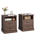 Brown 2 Drawer Nightstand Set of 2 V70904
