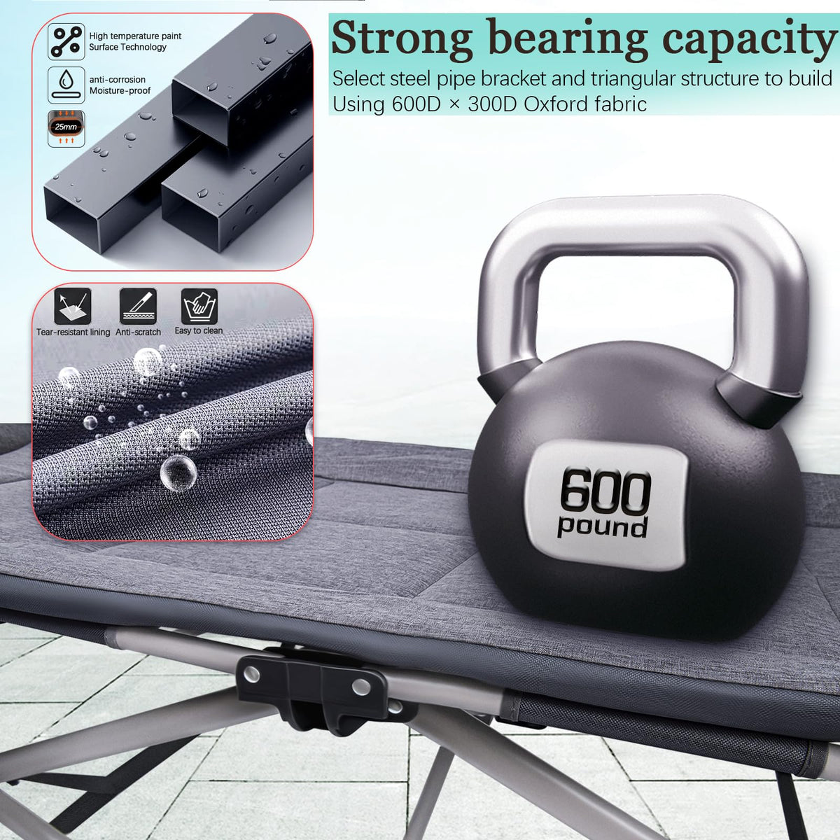 Folding Camping Cot with Carry Bag R302
