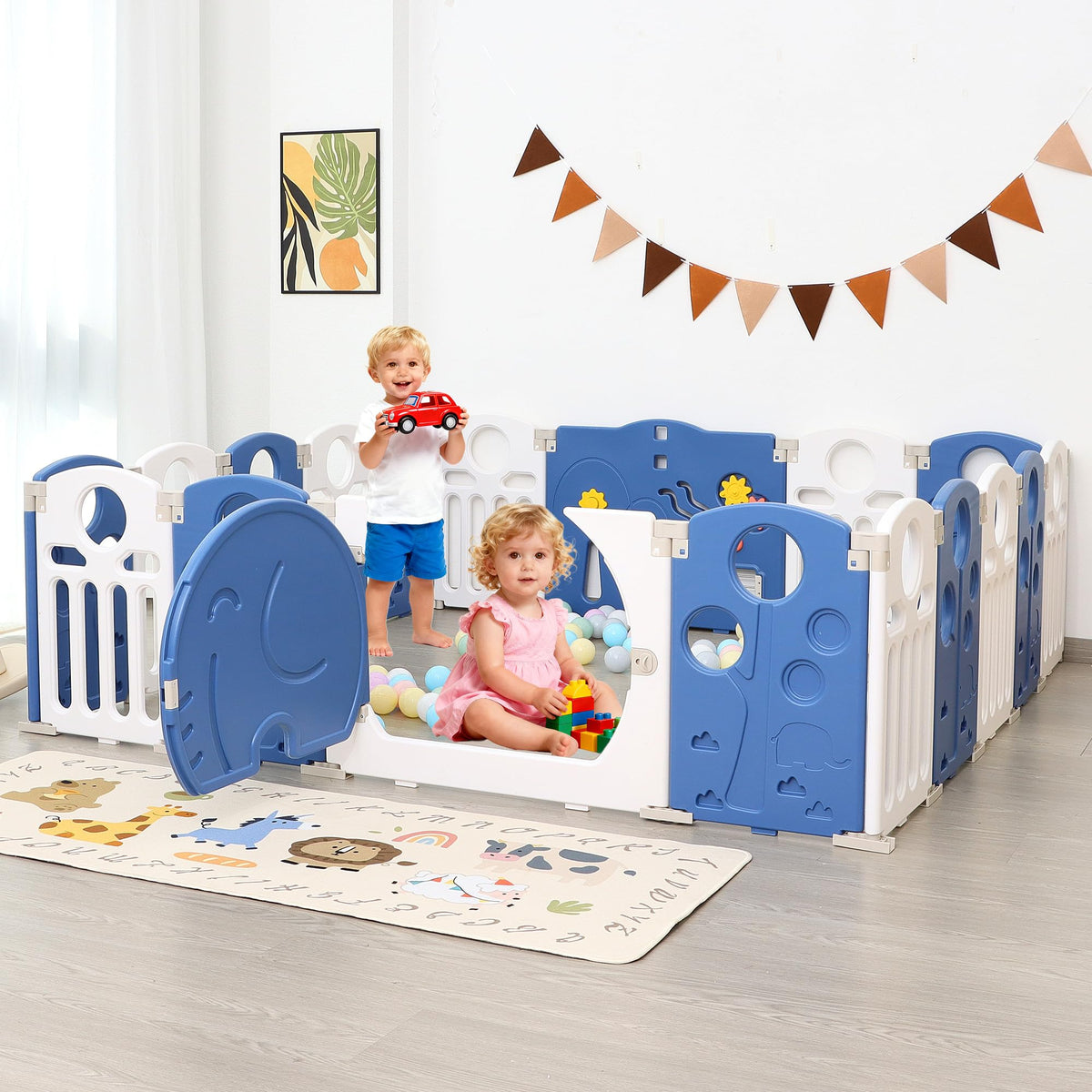 18-Panel Foldable Baby Playpen Y63447
