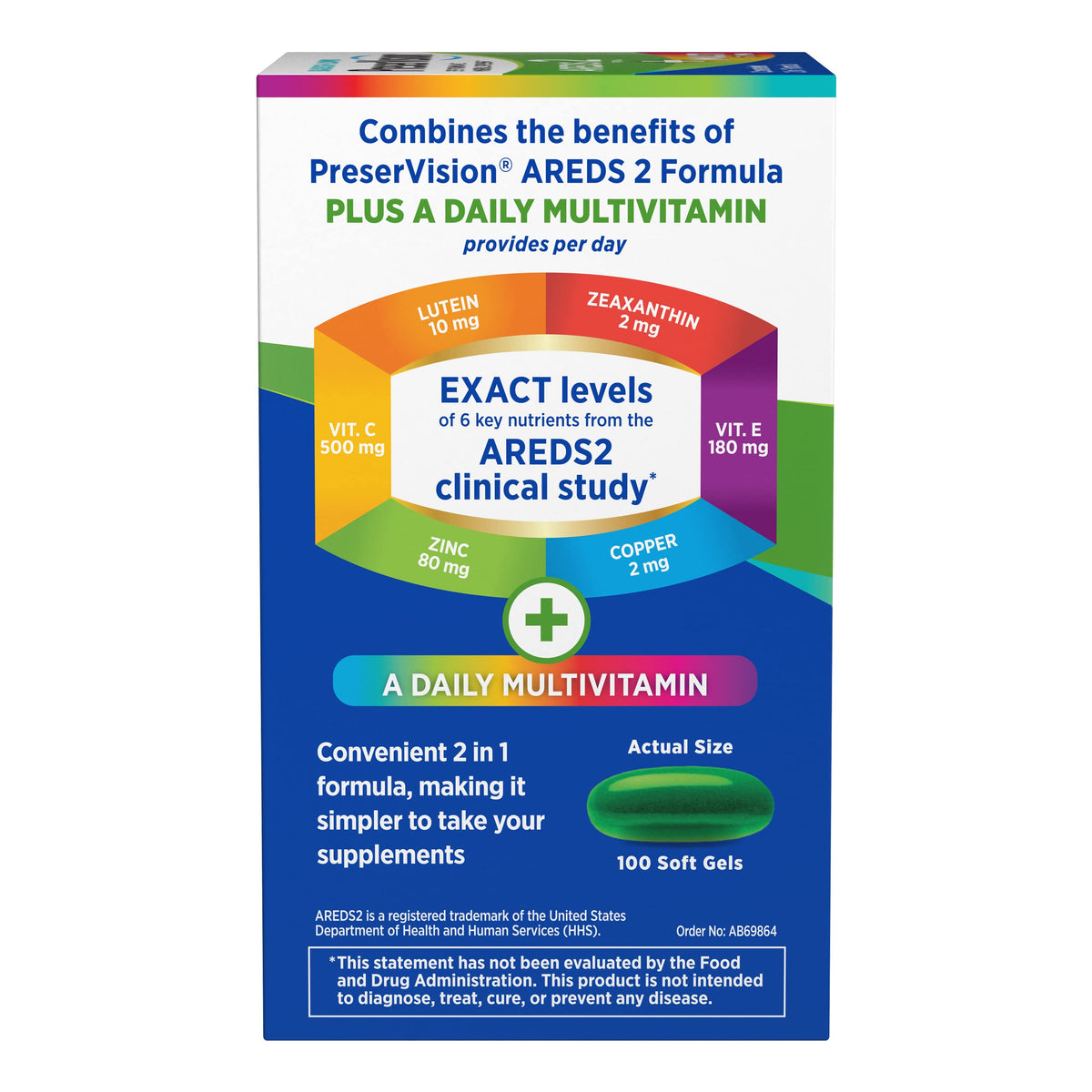 Multivitamin Eye Vitamins 100 Softgels T7941