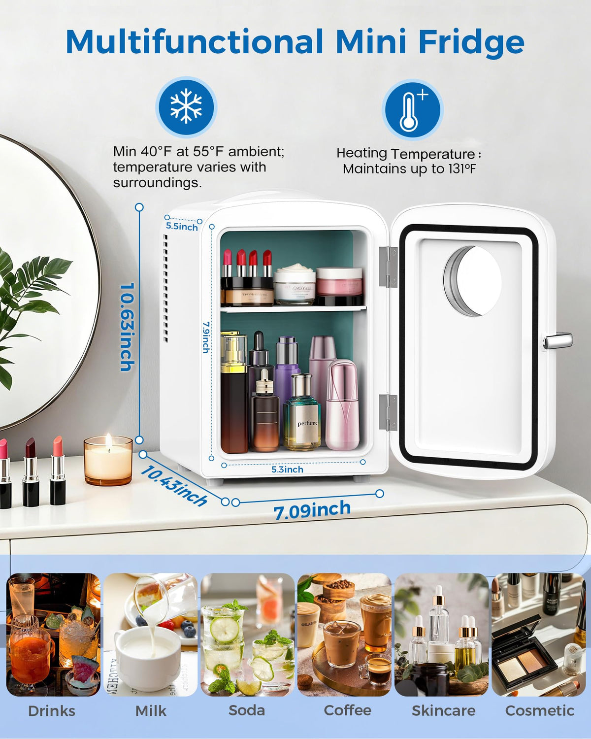 White Mini Fridge Q7587
