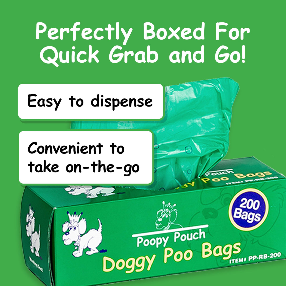 2,000pcs 8"x13" Green Pet Waste Bags F66529