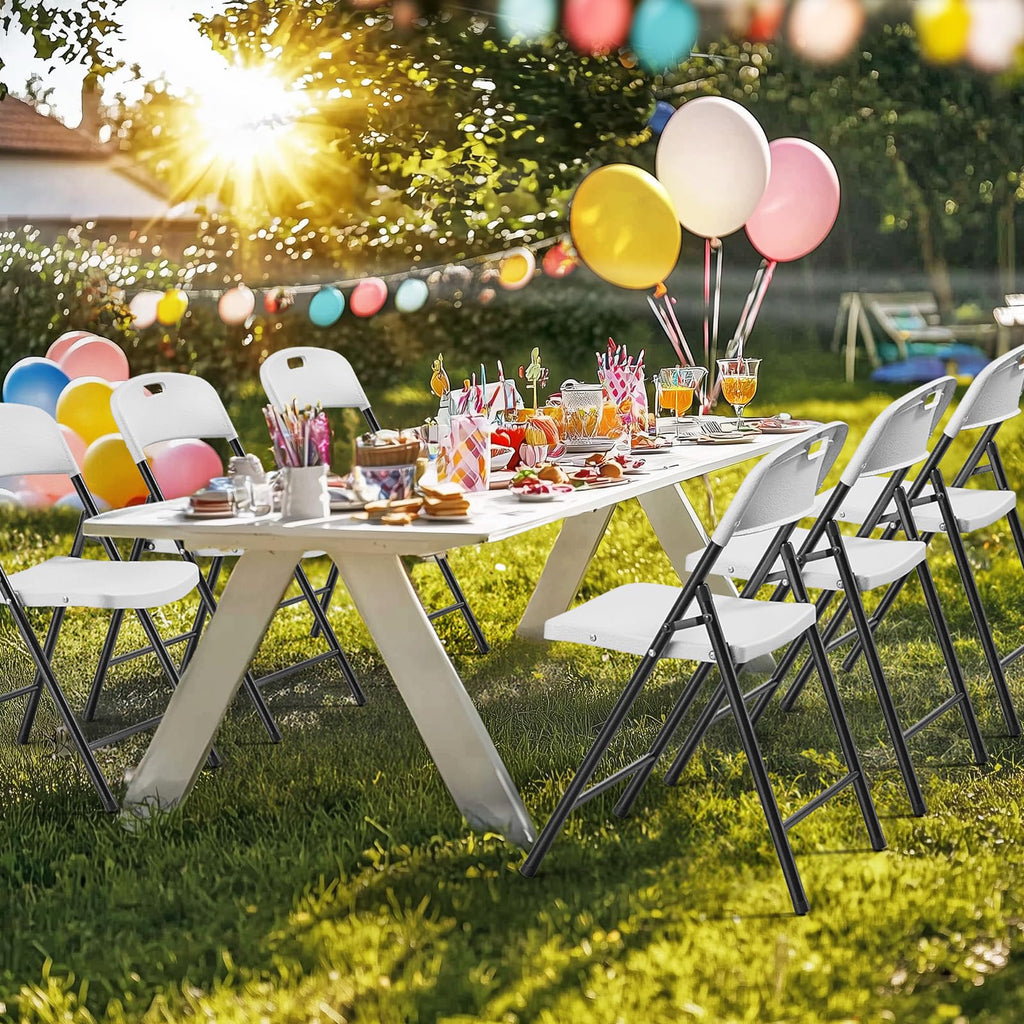 White Plastic Folding Chairs 10-Pack P60773