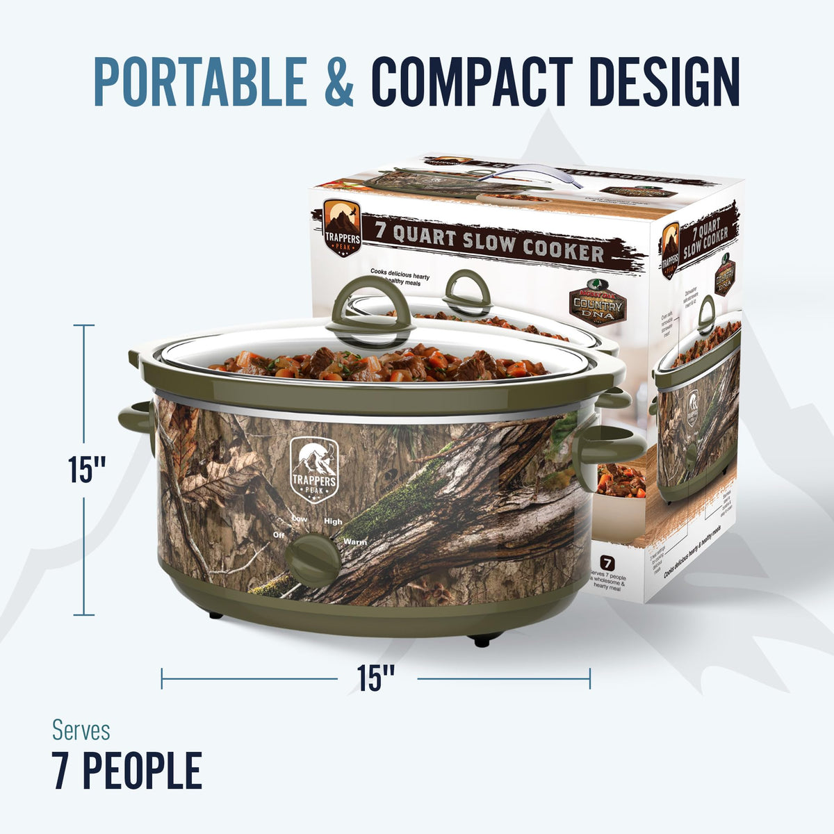 7 Quart Oval Slow Cooker Pot with Heat Settings J71874