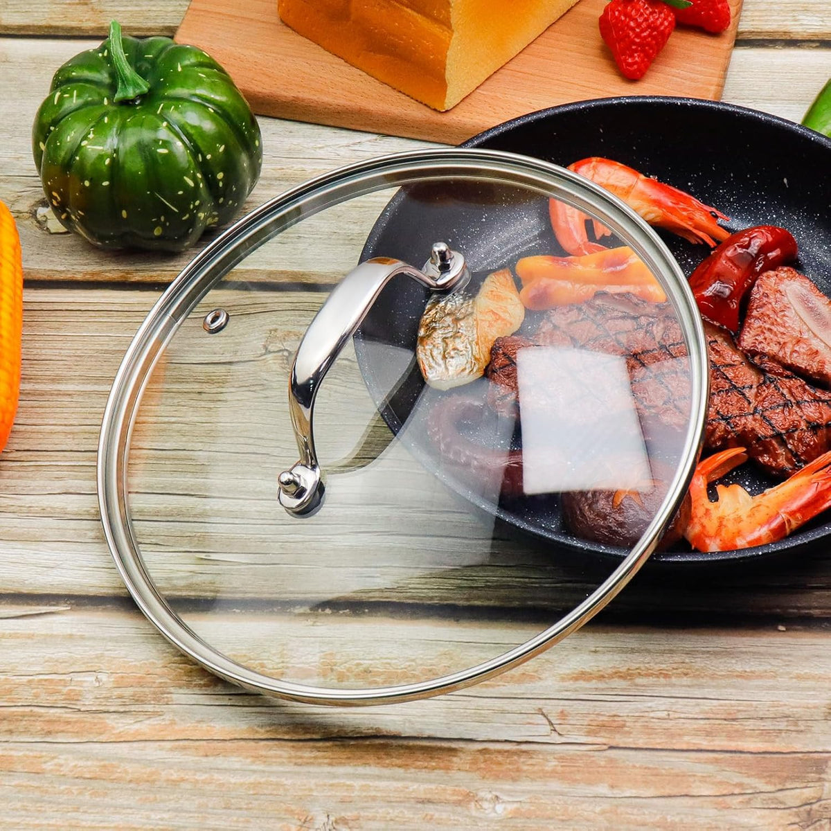 10 Inch Glass Lid for Cast Iron Skillet, Frying Pan, Skillet - Dishwasher Safe D254