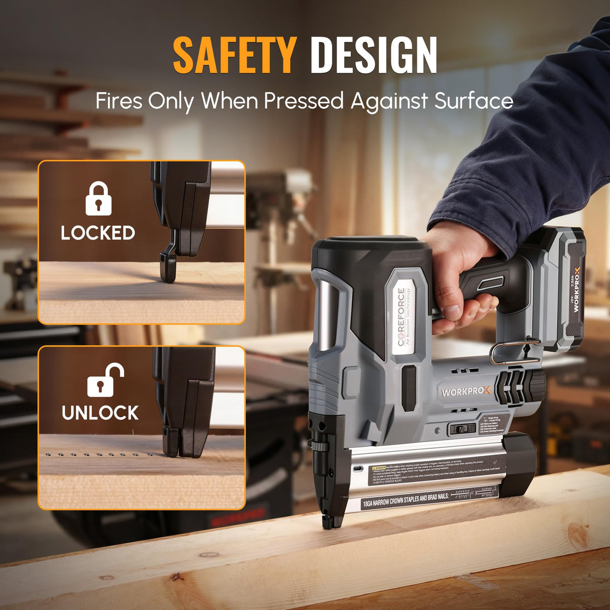20V Cordless 18 Gauge 2-in-1 Nail & Staple Gun J323210