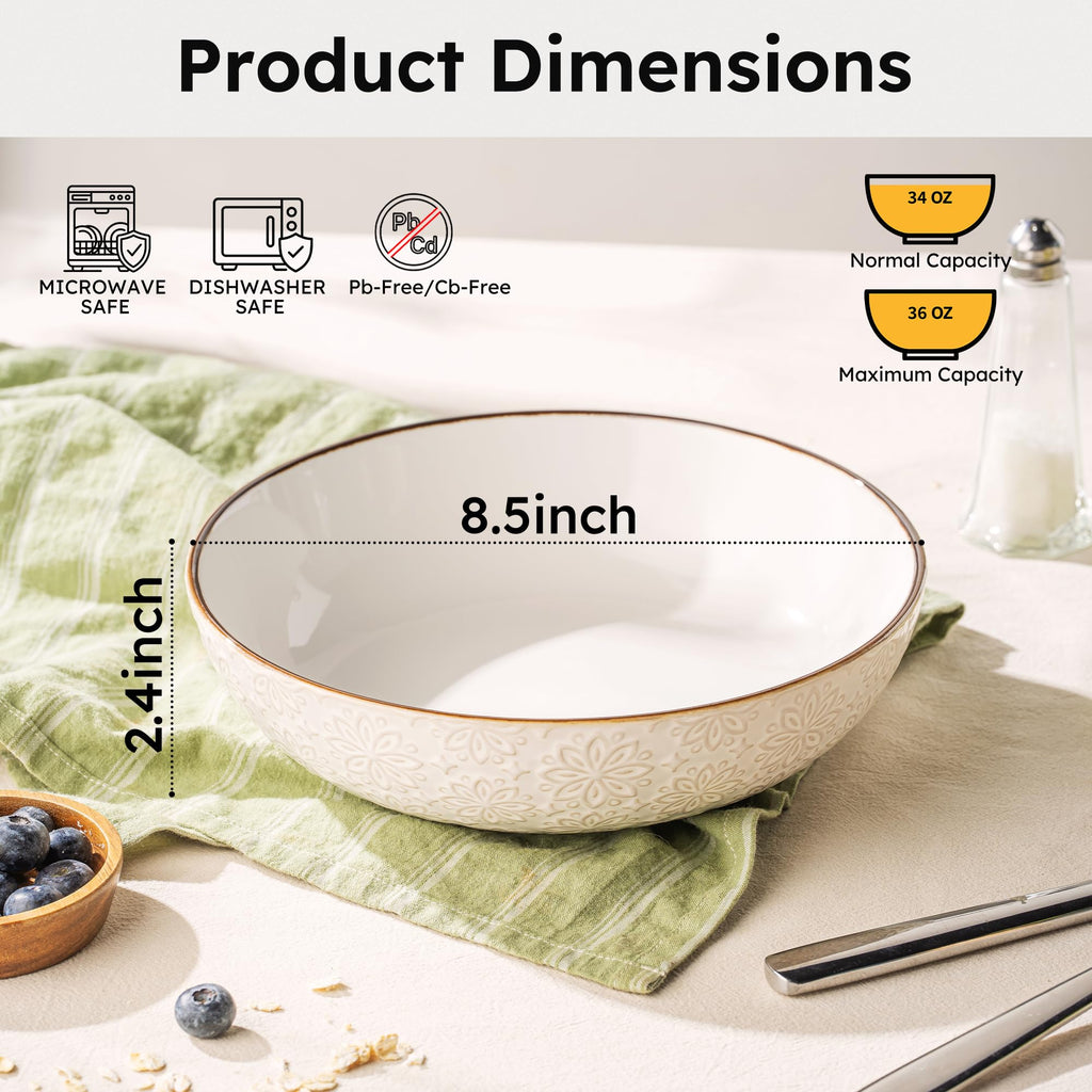36 oz Set of 4 Ceramic Pasta Bowl T50920