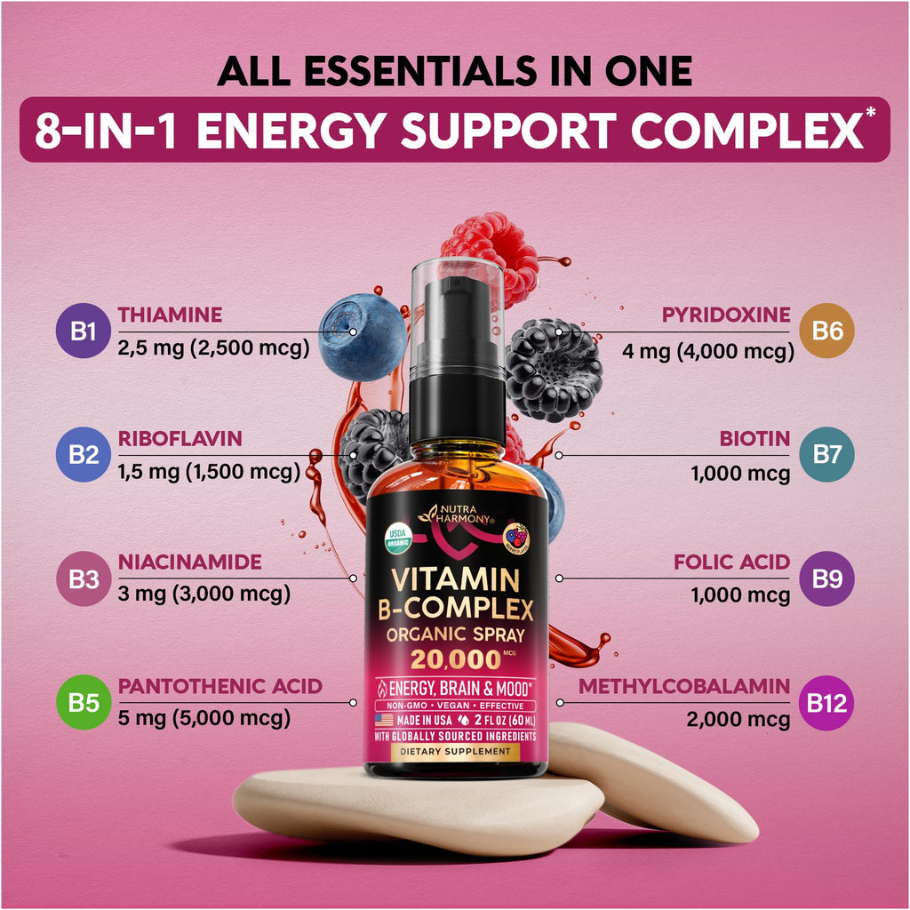 USDA Organic Vitamin B-Complex 20000mcg 2Oz K247338