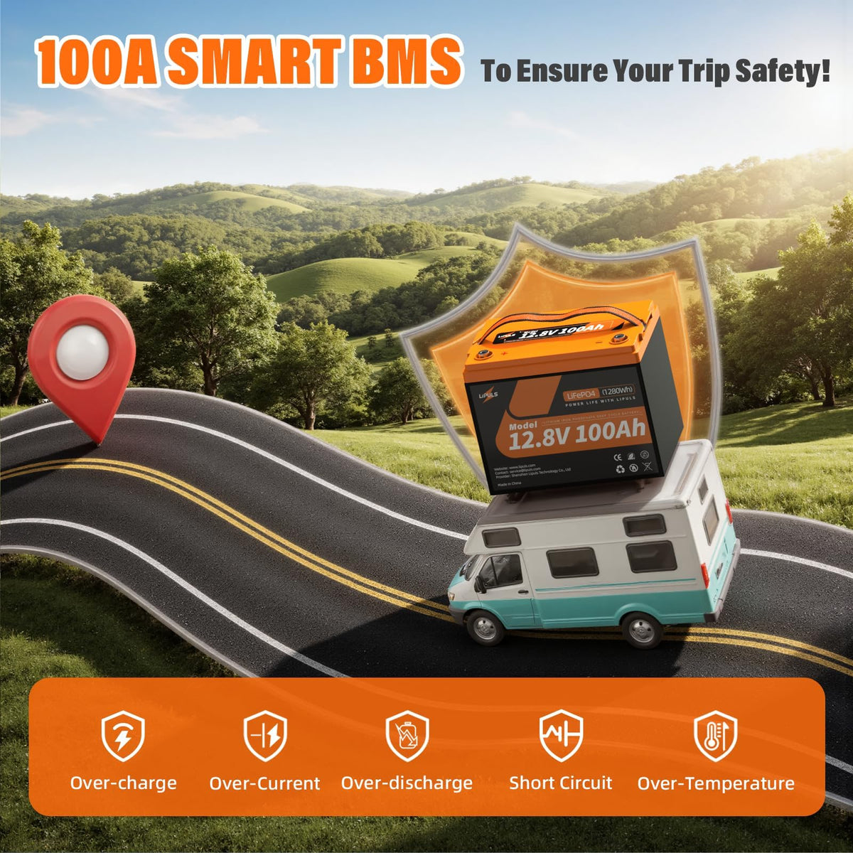 12.8V 100Ah LiFePO4 Deep Cycle Battery X659