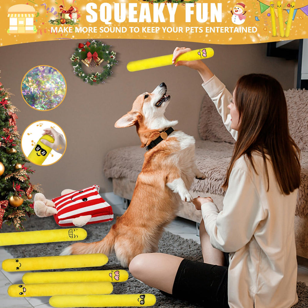 5 Pack Plush Dog Chew Toys F59986