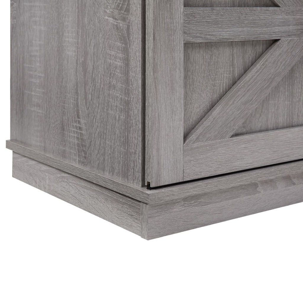 65" Grey TV Stand with Sliding Doors M8926
