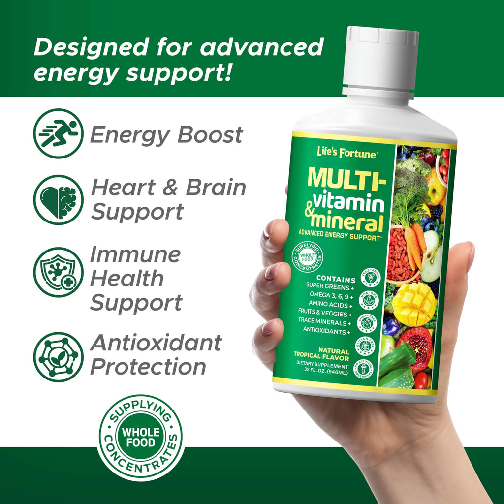 Liquid Multivitamin 90+ Nutrients Sugar Free Tropical Flavor 32 oz F36644