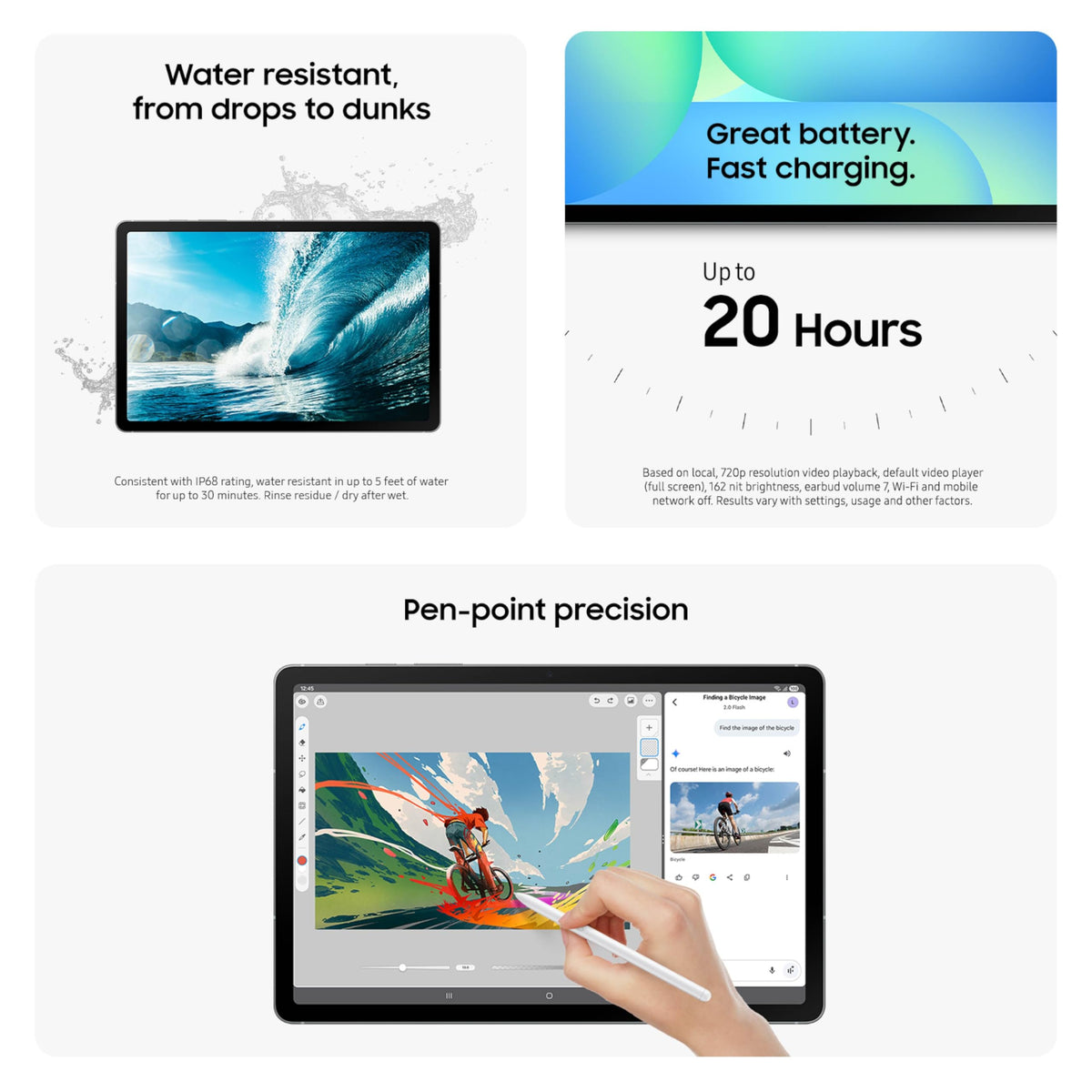 128GB 8GB RAM 5G WiFi 6E 10.9” LCD Android 15 Tablet Gray Q456