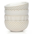 Ceramic Soup Bowls, 30 oz, Set of 4, Ivory T7322