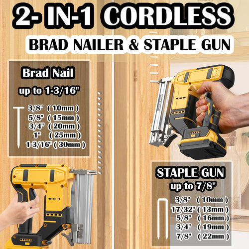 18 Gauge 2 in 1 Cordless Brad Nailer Staple Gun U8900