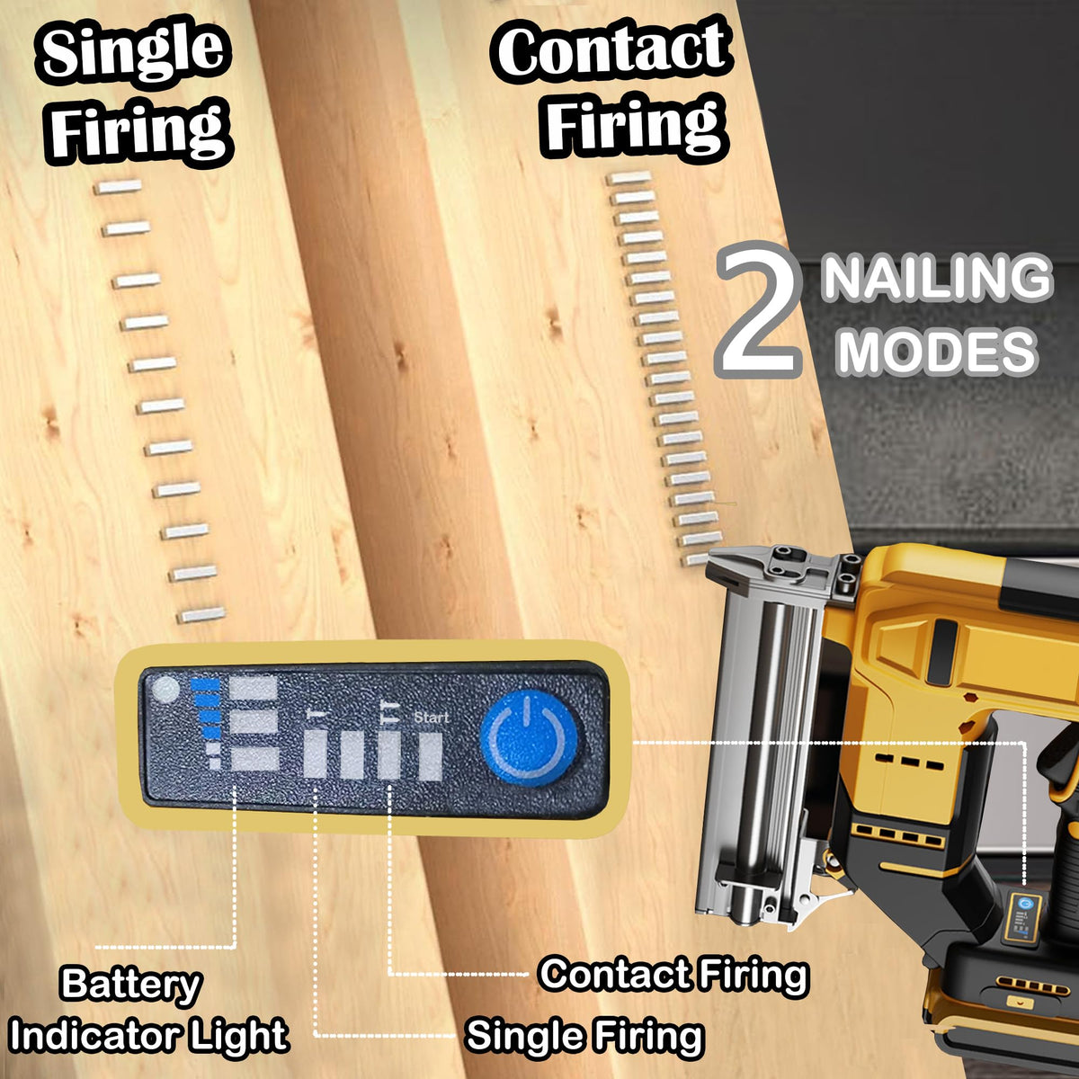 18 Gauge 2 in 1 Cordless Brad Nailer Staple Gun U8900