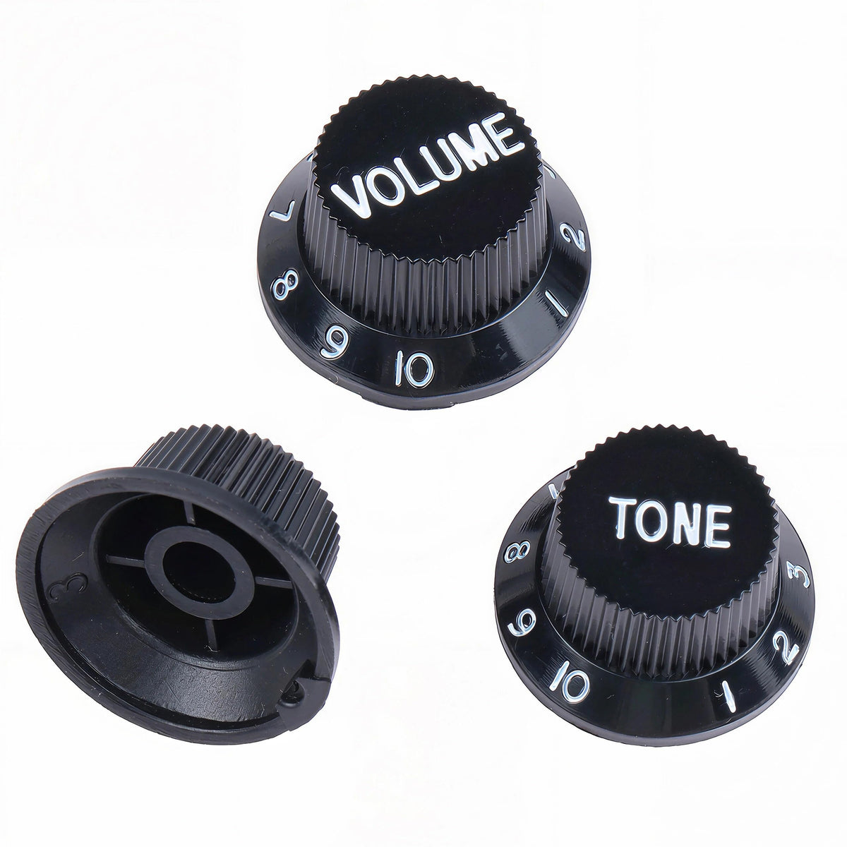 Black 1 Volume 2 Tone Guitar Control Knobs Set E372774