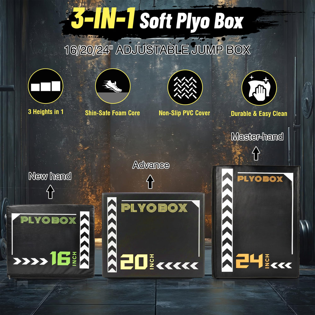 3-in-1 Foam Plyometric Jump Box V8422