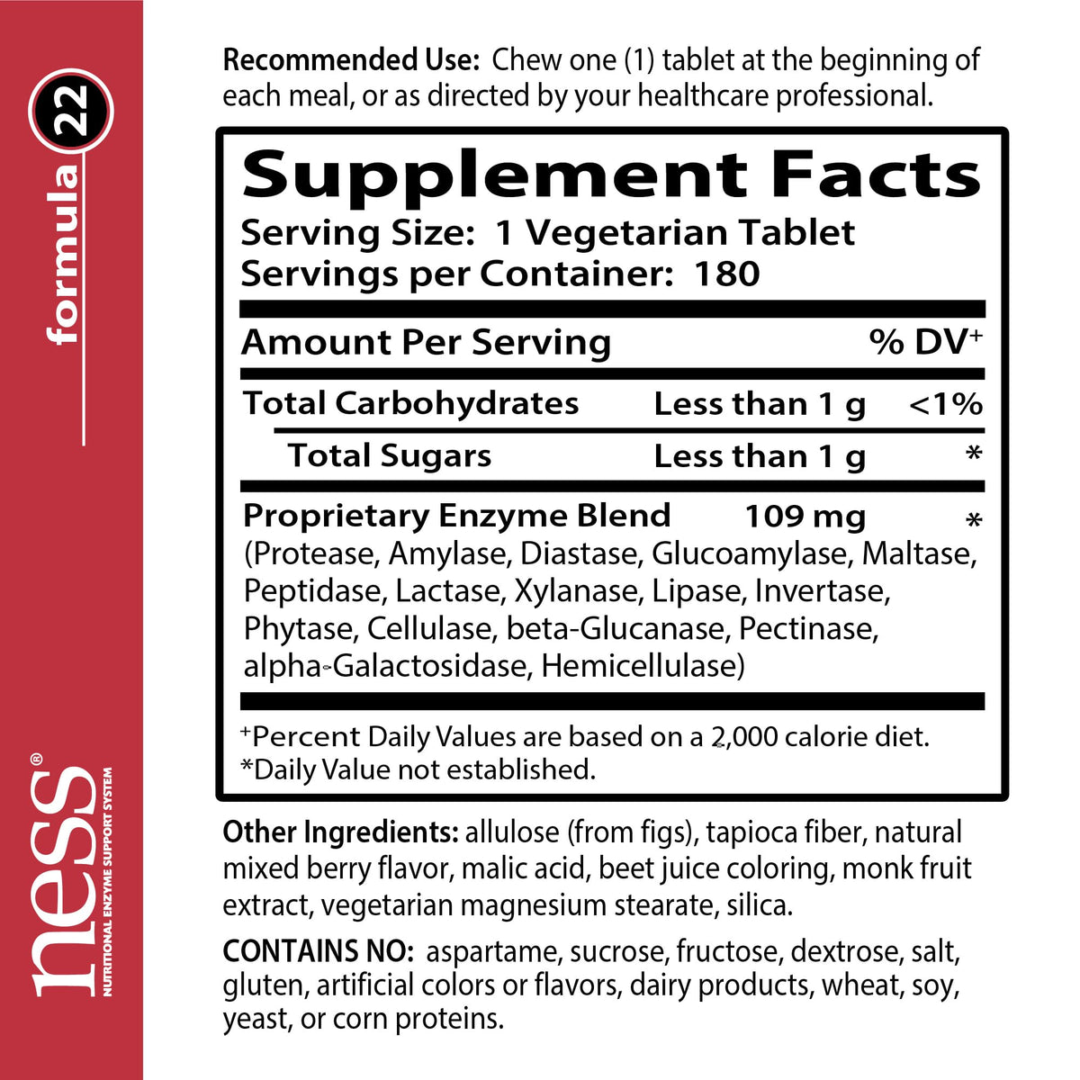 Mixed Berry Vegetarian Chewable Digestive Supplement K86341