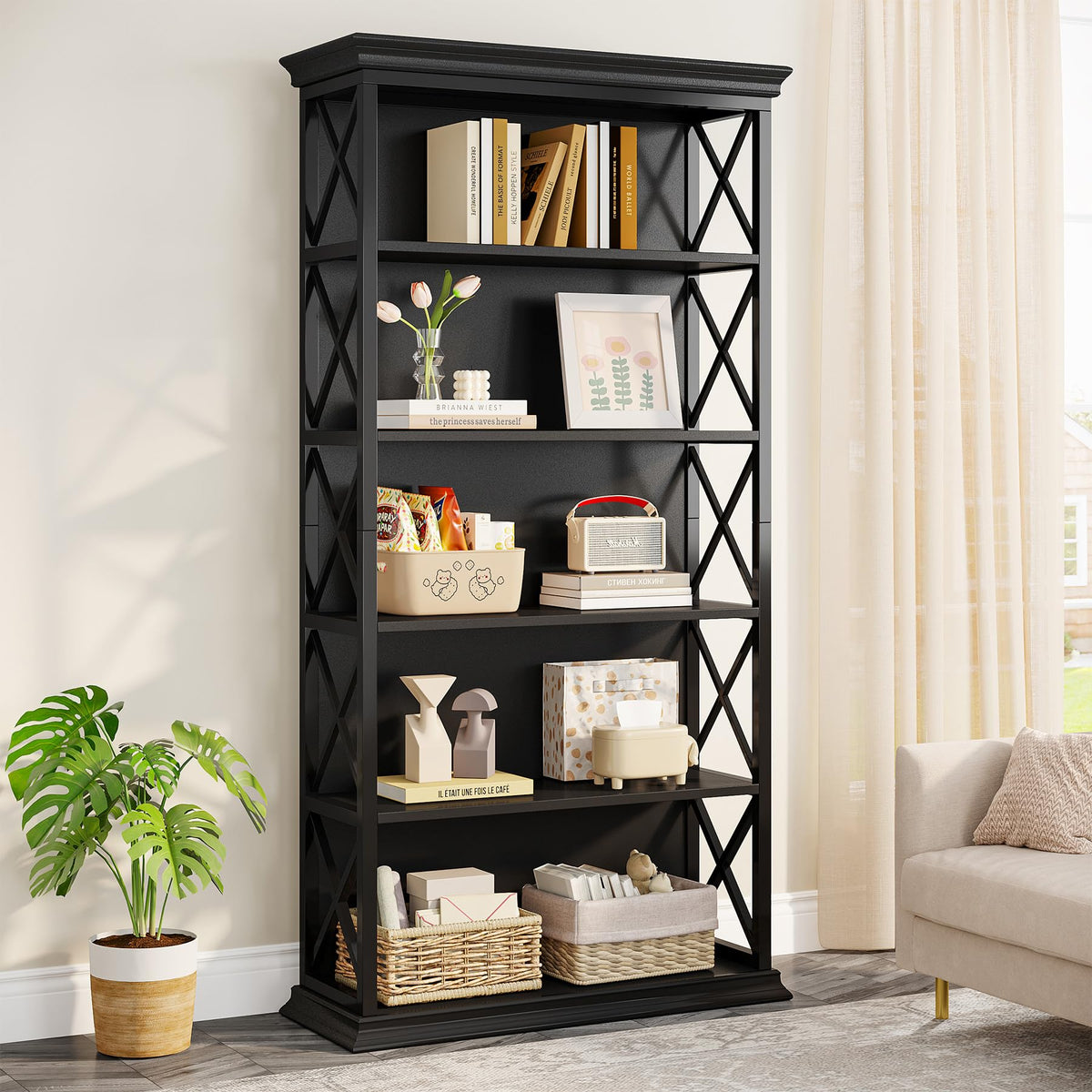 71 Inches 6-Tier Bookcase N1324
