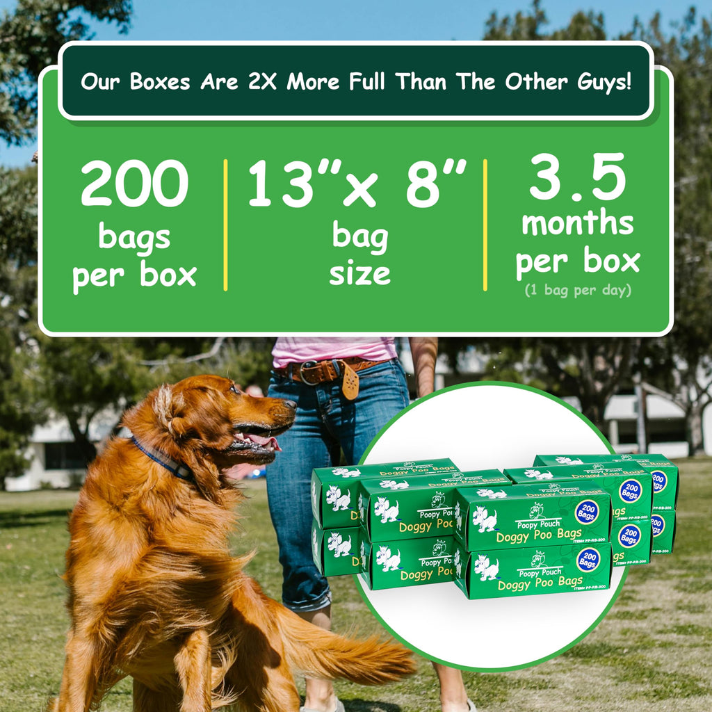 2,000pcs 8"x13" Green Pet Waste Bags F66529