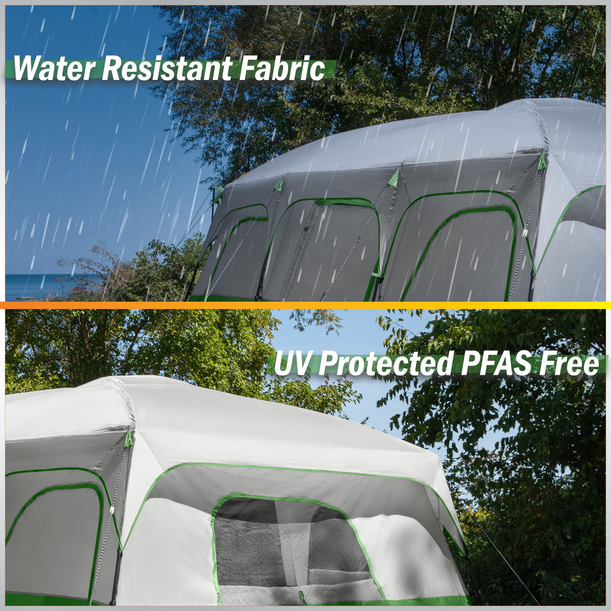 10-12 Person Camping Tent with Room Divider and Carry Bag L55962