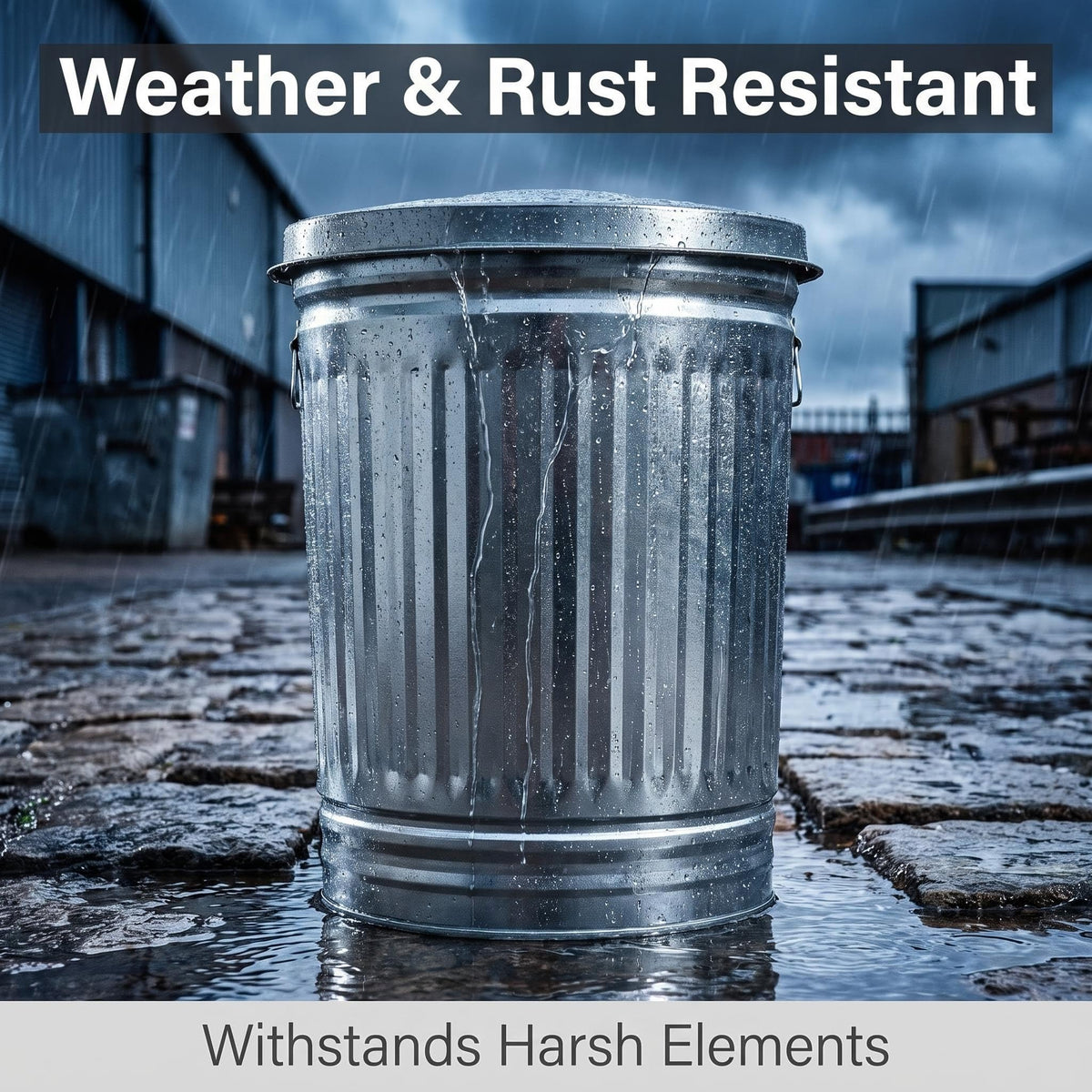 31 Gallon Galvanized Steel Trash Can with Locking Lid F430